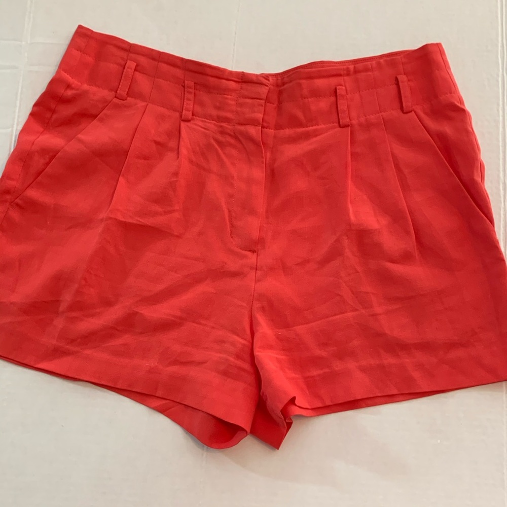 BCBG Salmon Linen Shorts 6